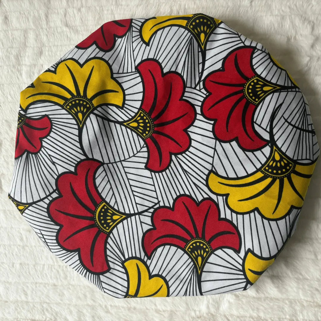 Bonnet de nuit en satin et wax - Kanel Naturel