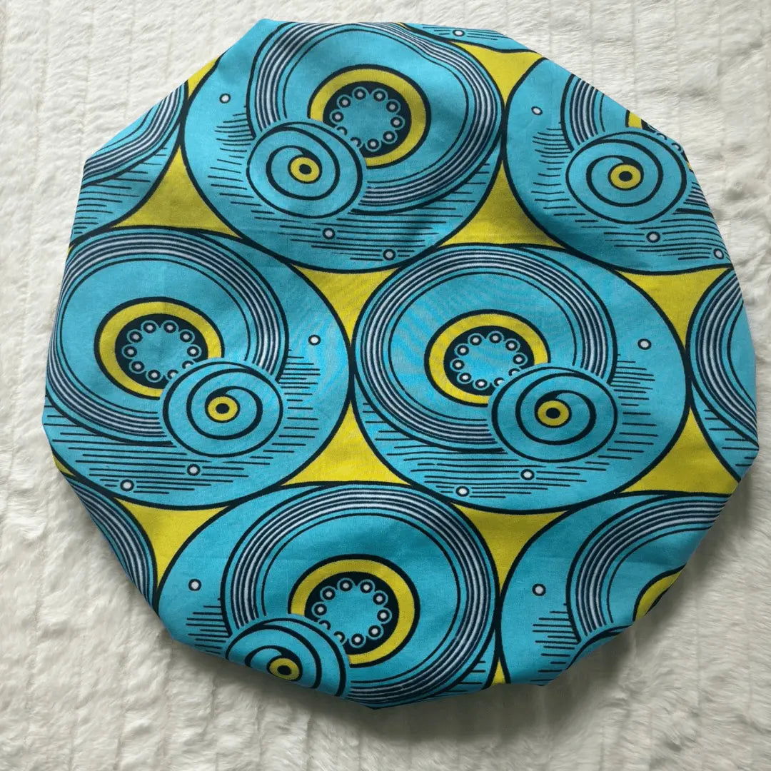 Bonnet de nuit en satin et wax - Kanel Naturel